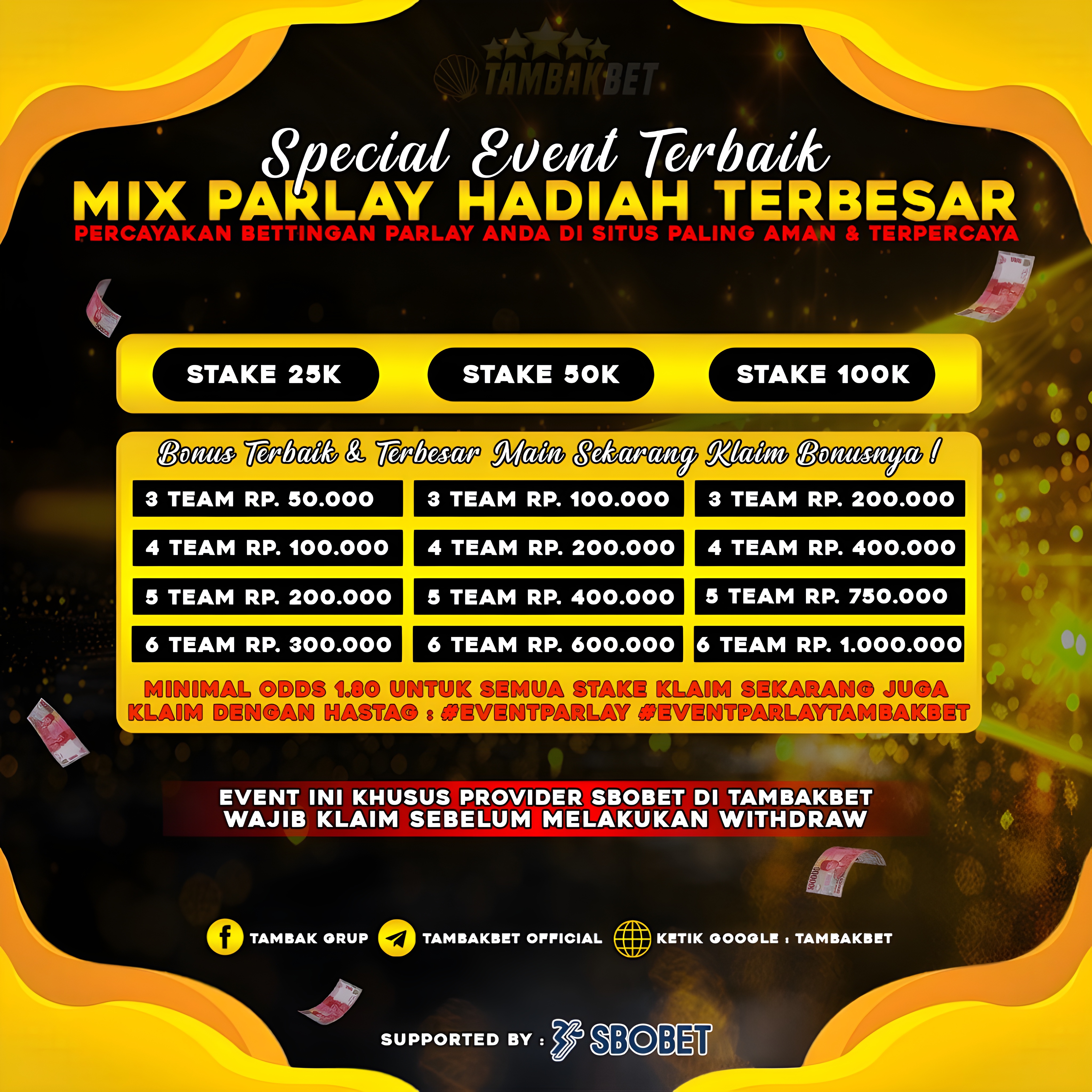 TAMBAKBET $ Event Spesial Mix Parlay Terbaik dengan Hadiah Terbesar